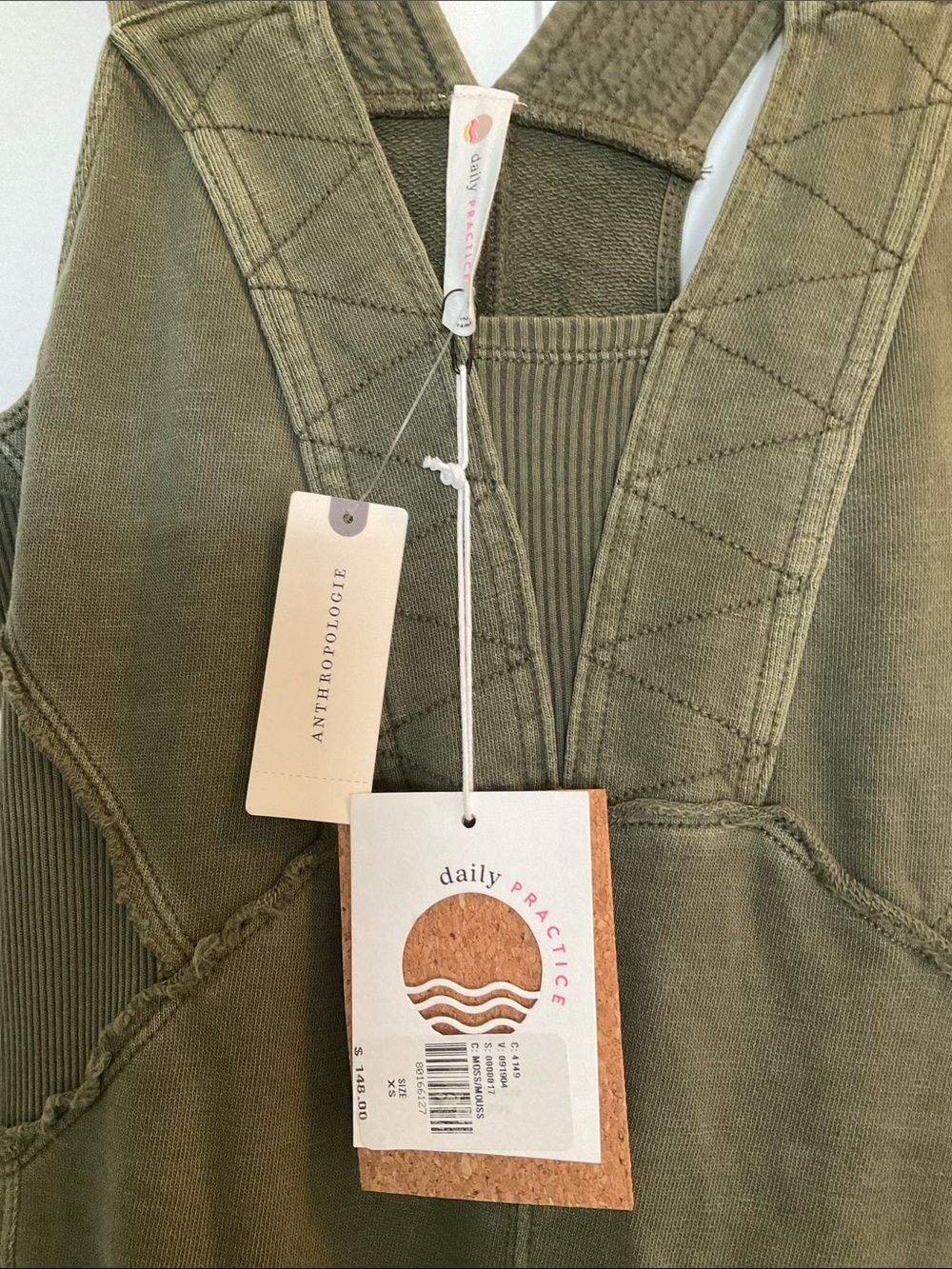 Daily Practice by Anthropologie The Palmra Jumpsuit β’ Size XS Moss New w/ Tags - Picture 15 of 15